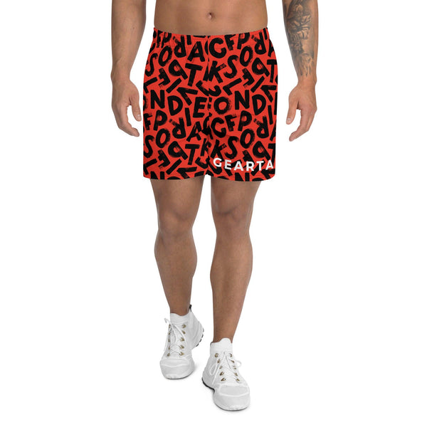 Men's Mixed Letter Athletic Shorts