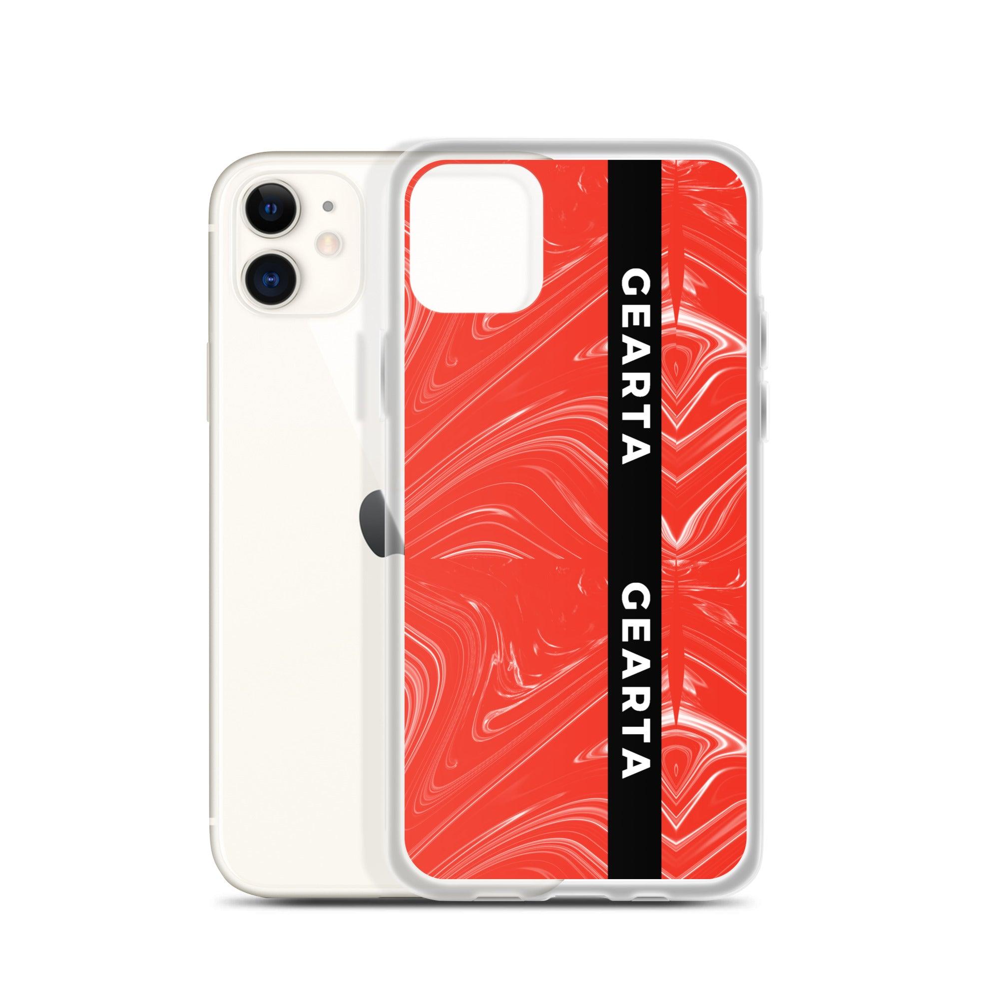 GEARTA - Red Textured Clear iPhone Case