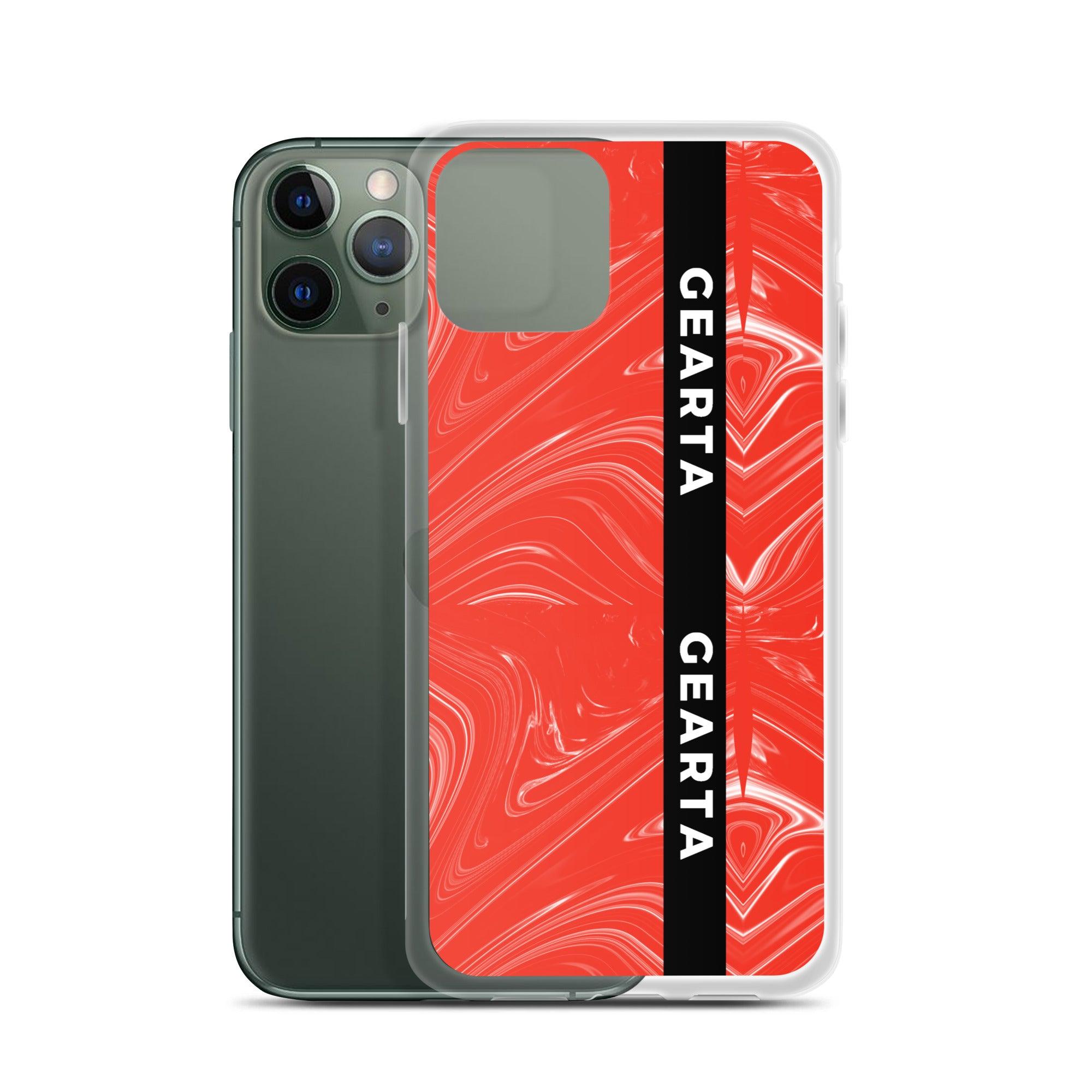GEARTA - Red Textured Clear iPhone Case