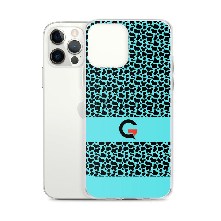 GEARTA - Aqua Cheetah Pattern Clear iPhone Case