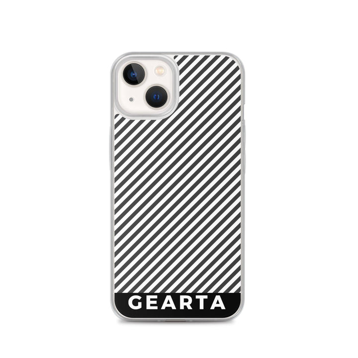 GEARTA - Black and White Stripe Clear iPhone Case