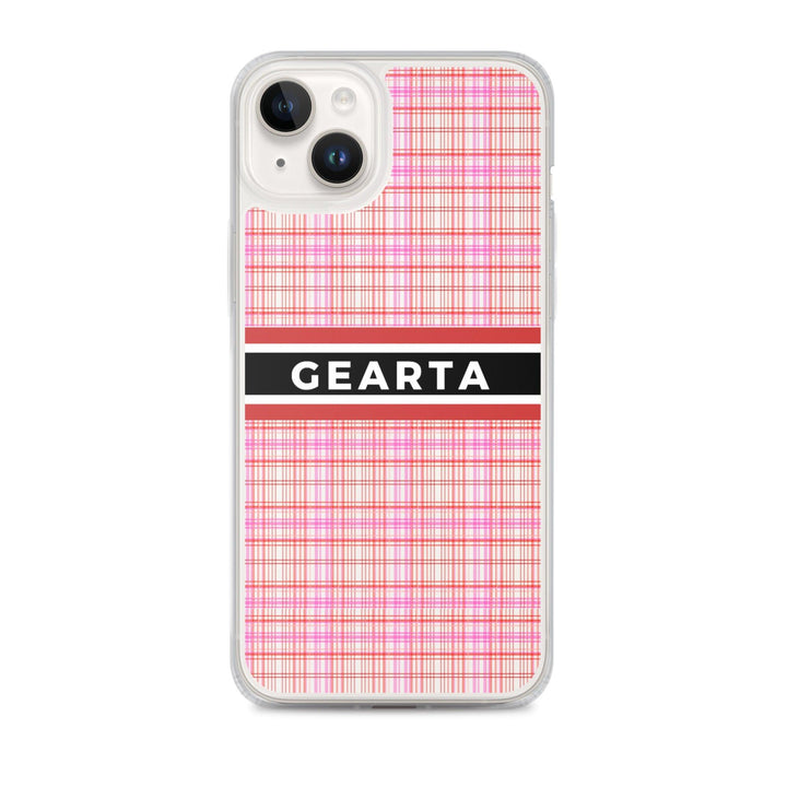 GEARTA - Pink Striped Clear iPhone Case