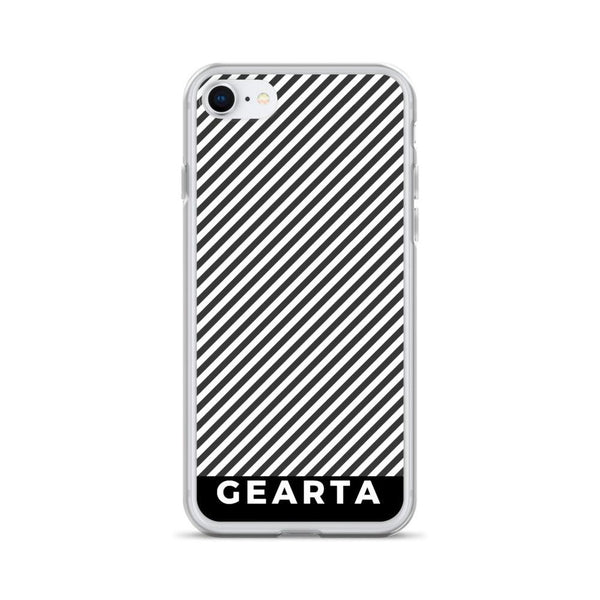 Black and White Stripe Clear iPhone Case
