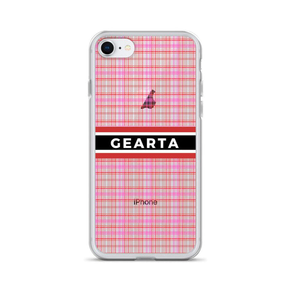 Pink Striped Clear iPhone Case