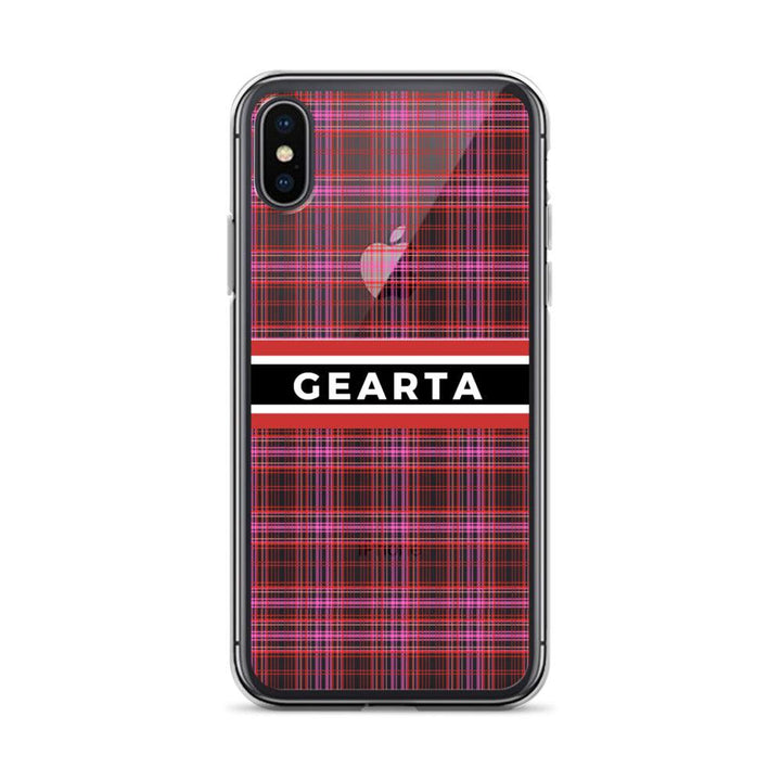 GEARTA - Pink Striped Clear iPhone Case