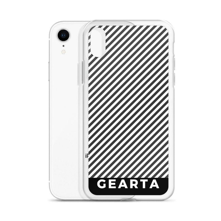 GEARTA - Black and White Stripe Clear iPhone Case