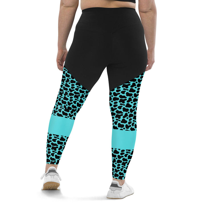 GEARTA - Aqua Cheetah Leggings for Sports