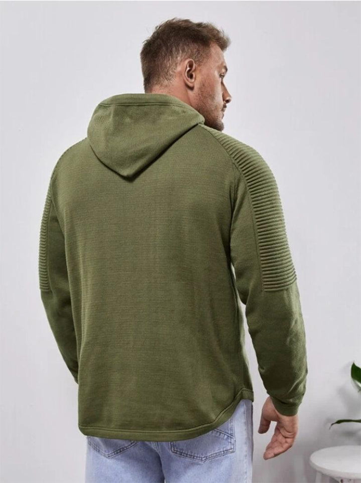 Slim fit Men Pullover Hoodie Solid Color Casual Male Long Sleeve - GEARTA