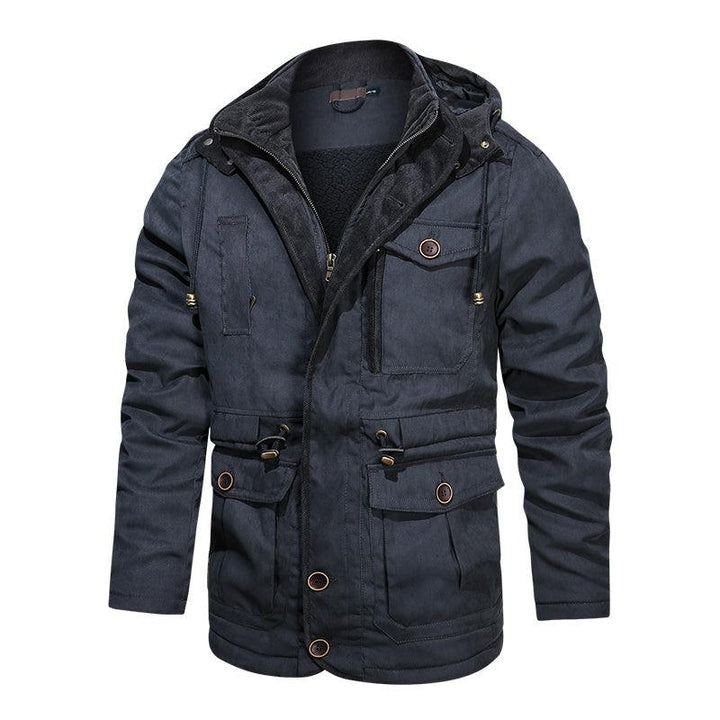 Winter Warm Thick Parkas Cotton Jacket For Men - Blue / 2XL - GEARTA