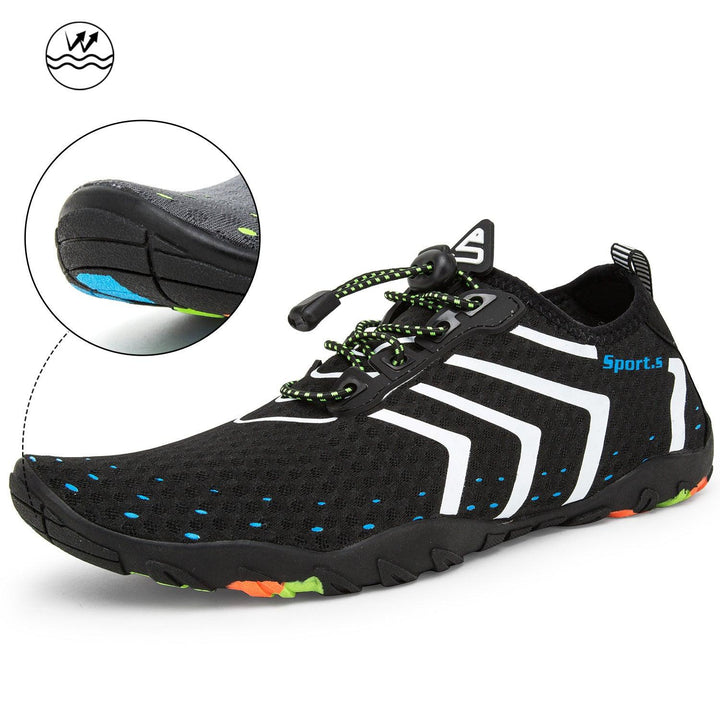 Swimming Beach Running Water Shoes For Women and Mens - Black and White / 35 - GEARTA