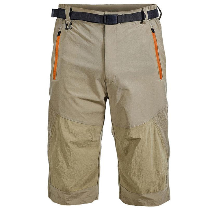 Men Quick-Dry Zipper Nylon Sweatpants - Khaki / L - GEARTA