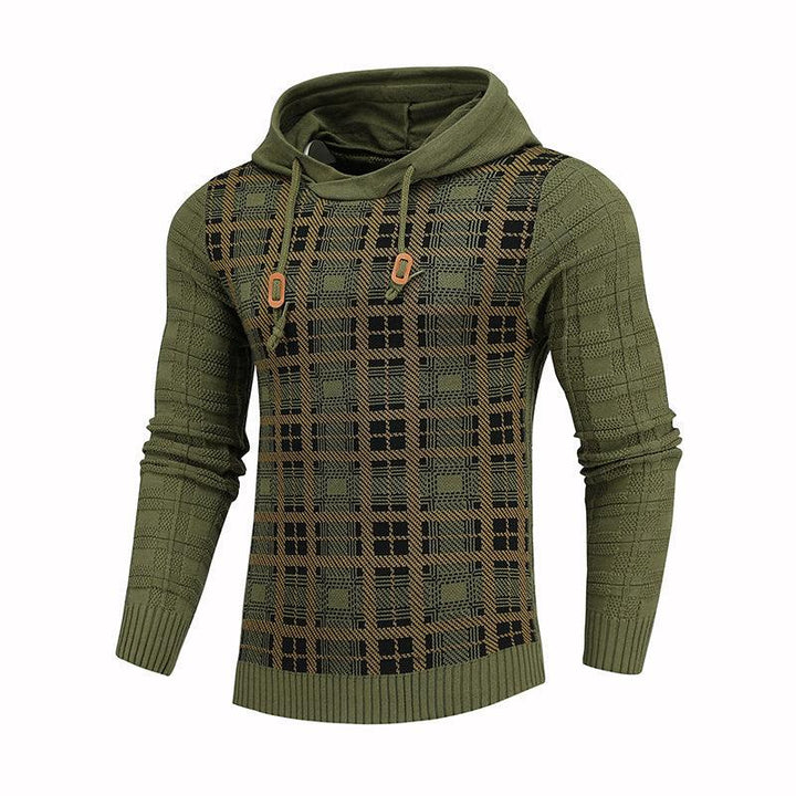 Pullover Plaid Image Multi-Color Lines Men Hoodies - GEARTA