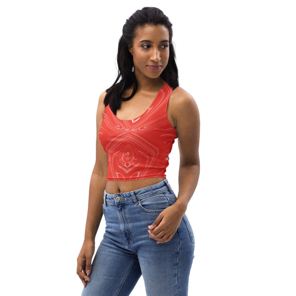 Red Textured Crop Top - GEARTA