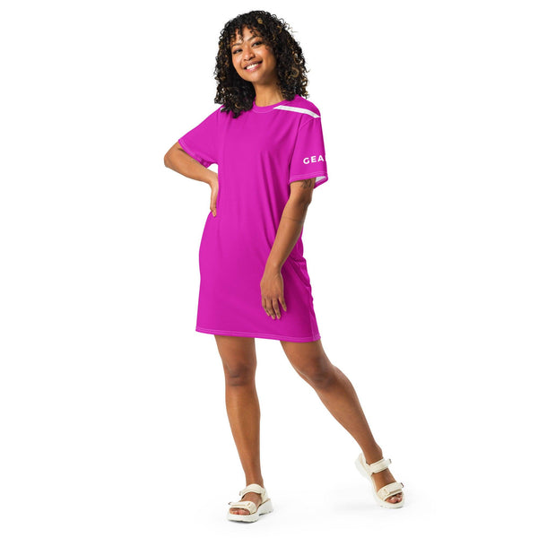 Sporty Hot Pink Tee Dress - GEARTA