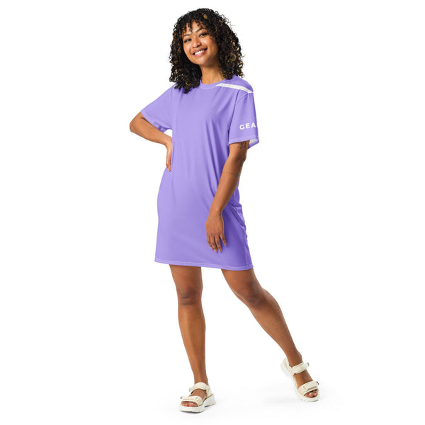 Sporty Lilac Purple Tee Dress - GEARTA