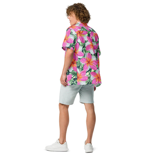 GEARTA - Hawaiian Shirt for Men Flower Vacay Fit Button Down
