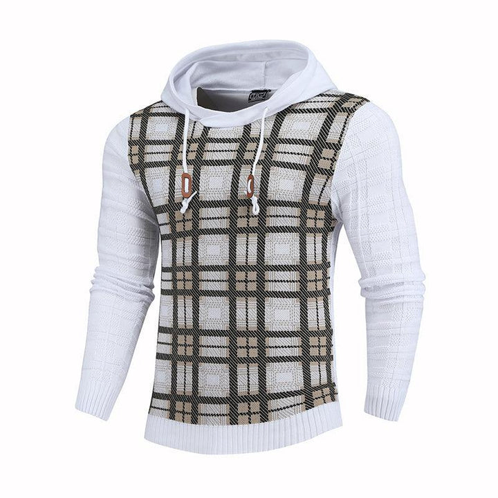 Pullover Plaid Image Multi-Color Lines Men Hoodies - GEARTA