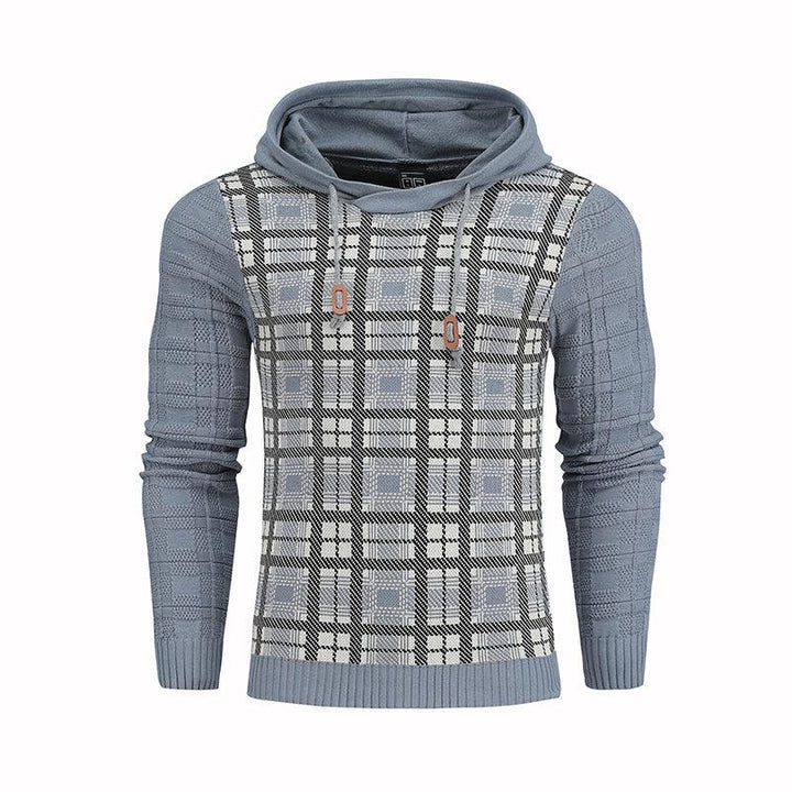 Pullover Plaid Image Multi-Color Lines Men Hoodies - Light Gray / 2XL - GEARTA