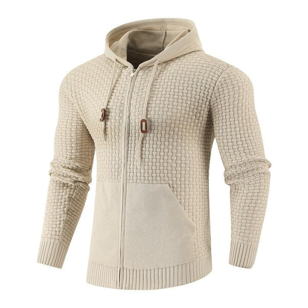 Four Seasons Outdoor Knitting Zipper Hoodies with Pockets - Khaki / 3XL - GEARTA