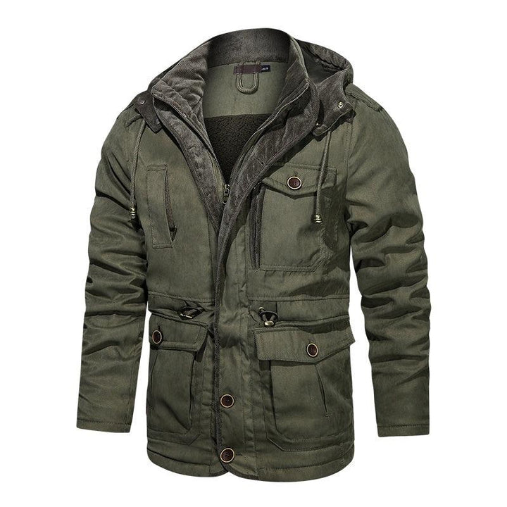 Winter Warm Thick Parkas Cotton Jacket For Men - Army Green / XL - GEARTA