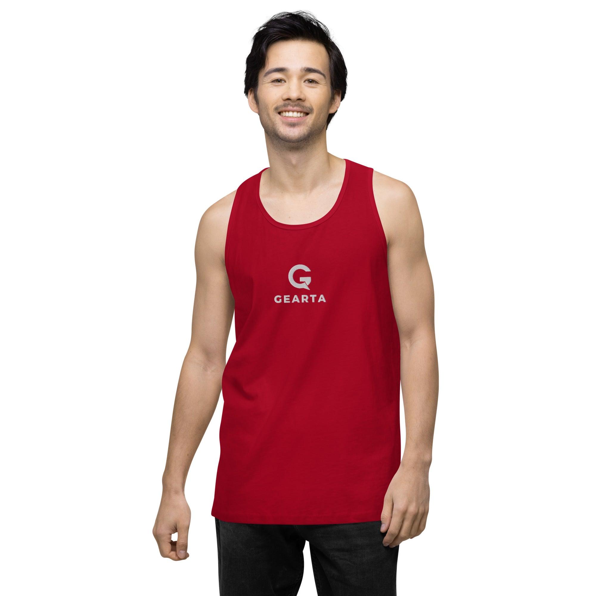 GEARTA - Superior Red Tank Top for Men