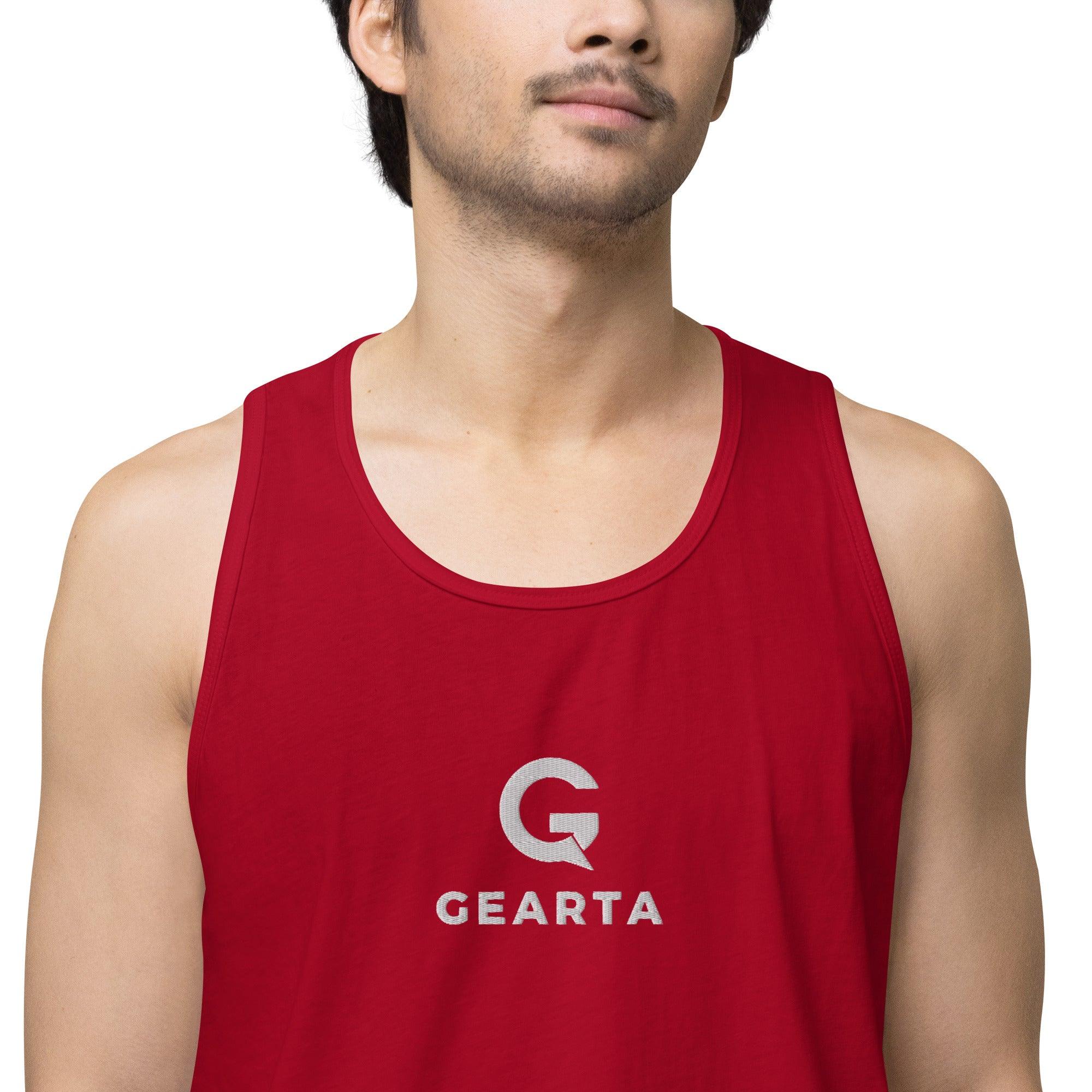 GEARTA - Superior Red Tank Top for Men