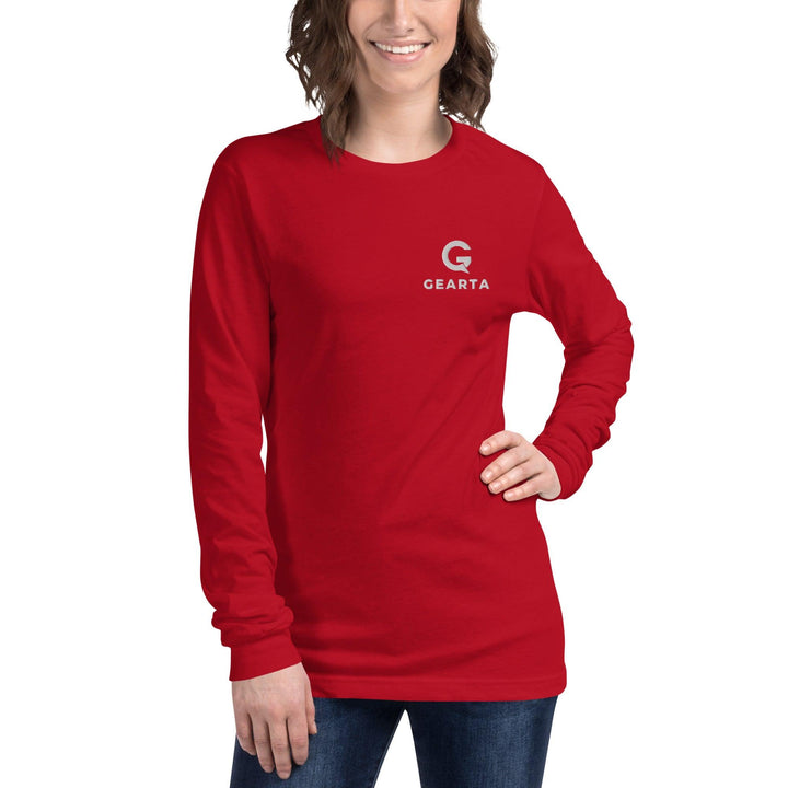 Long Red Pop Sleeve Tee - GEARTA